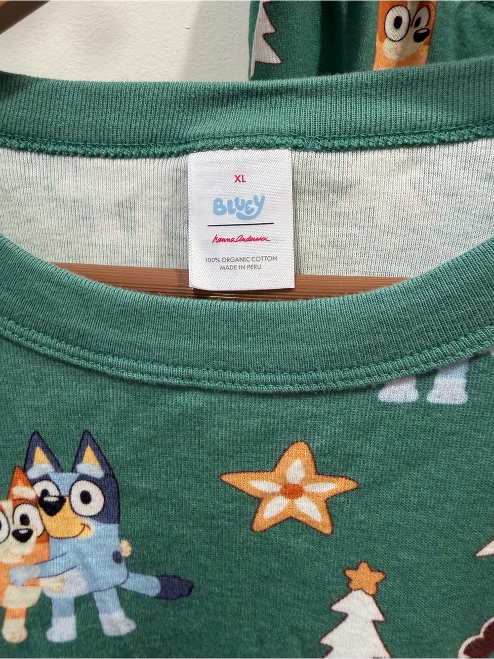 HANNA ANDERSSON Adult Bluey Holiday Long John Pajama Set - Picture 3 of 4